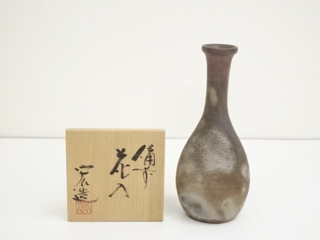 JAPANESE POTTERY BIZEN WARE FLOWER VASE 
